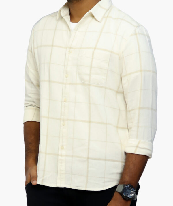 Men's Dobby Structured Slim Fit Cotton Checks Shirt - Image 2