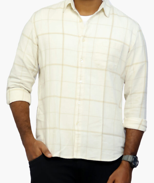 Men's Dobby Structured Slim Fit Cotton Checks Shirt