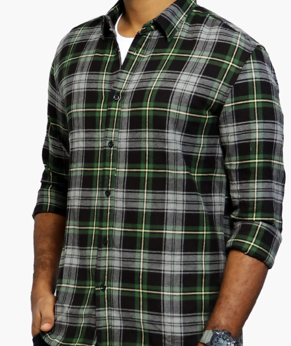 Men's Cotton Full Sleeve Slim Fit Casual Checkered Shirt - Image 2