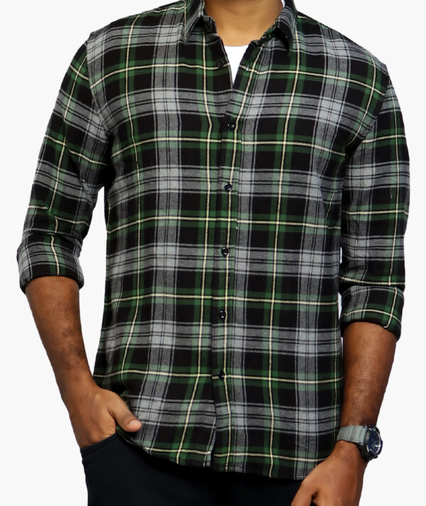 Men's Cotton Full Sleeve Slim Fit Casual Checkered Shirt