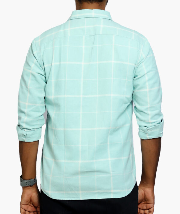 Slim Fit Windowpane Checked Cotton Casual Shirt - Image 3