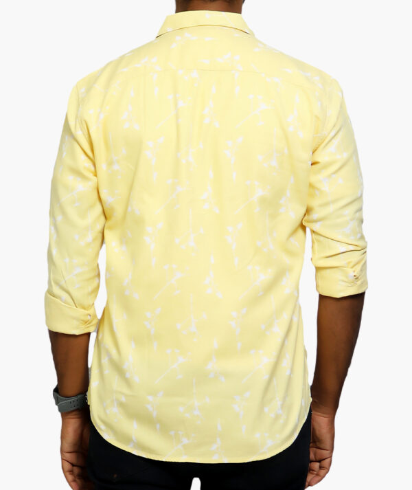 Standard Geometric Printed Spread Collar Long Sleeves Cotton Casual Shirt - Image 3