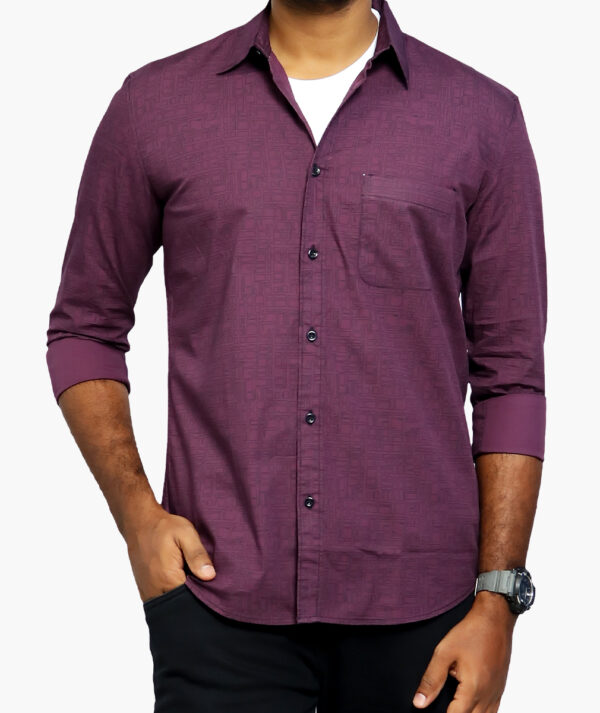 Men Slim Fit Printed Spread Collar Cotton Casual Shirt