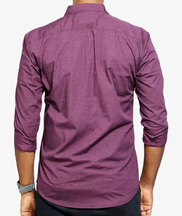 Men Slim Fit Printed Spread Collar Cotton Casual Shirt - Image 2