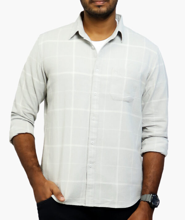 Men Slim Fit Windowpane Checked Cotton Casual Shirt