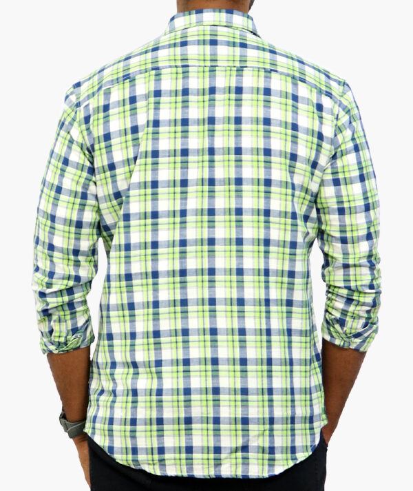 Men's Regular Fit Spread Collar Cotton Checked Shirts - Image 3