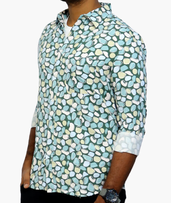 Men's Printed Cotton Slim Fit Shirt - Image 3